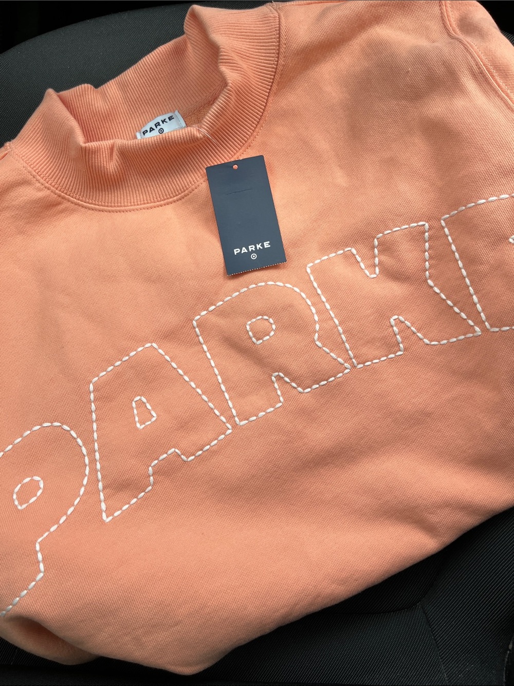 Parke x Target mock neck sweatshirt orange peach L/XL ships today
